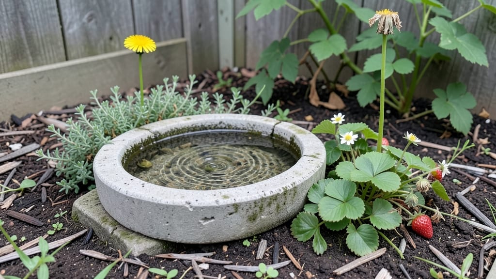 Birdbath Fairy Garden: Whimsical Privacy Screen With Seasonal Charm