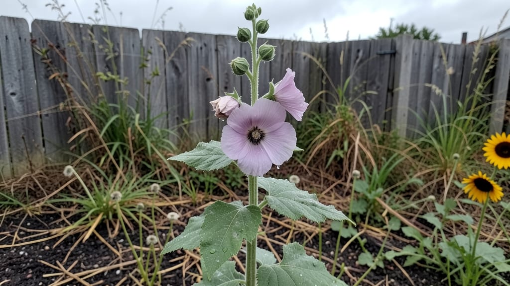 Garden With Hollyhocks: Towering Elegance for Cottage Garden Drama