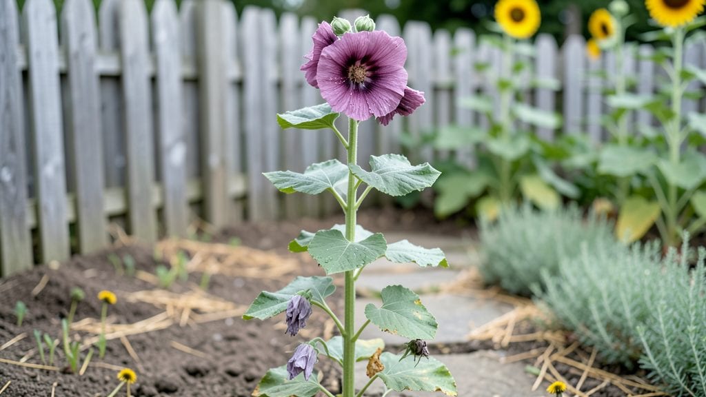 Hollyhock Cottage Garden: Whimsical Height and Romantic Texture for Timeless Landscapes